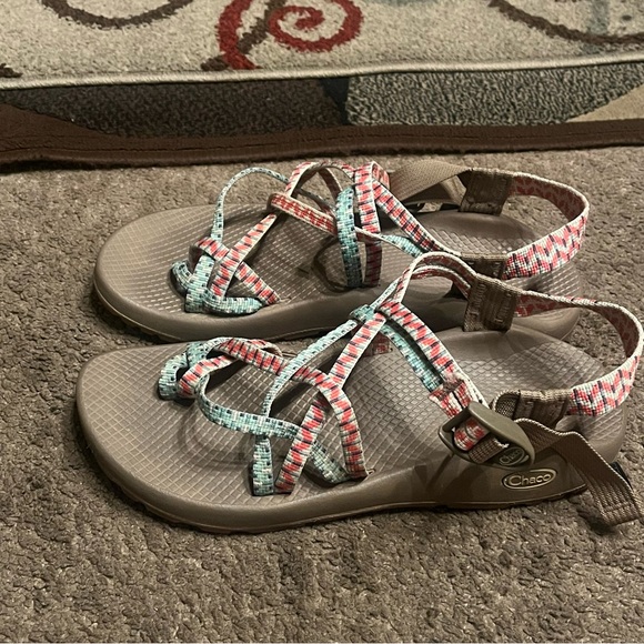 Chaco Women ZX2 Dolman Pine Classic Comfort Sandal blue & pink 10W - Picture 3 of 9